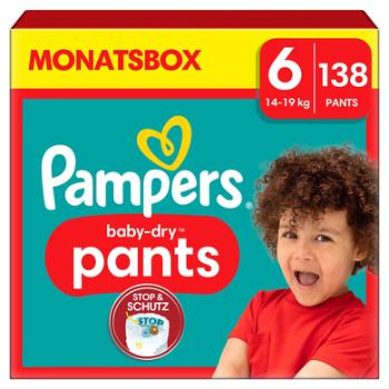 Pampers Baby-Dry Pants, rozmiar 6 Extra Large , 14-19 kg, opakowanie miesięczne (1 x 138 pieluch)