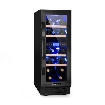 Klarstein Vinovilla 17 Built-in Duo Onyx Edition, chłodziarka do wina dwustrefowa, 53 l, 17 butelek, szklane drzwi
