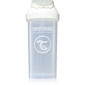 Twistshake Straw Cup White butelka ze słomką 6m+ 360 ml