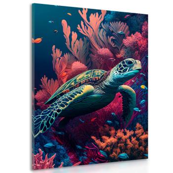 Obraz surrealistyczny żółw - 80x120