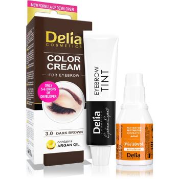 Delia Cosmetics Argan Oil farbka do brwi odcień 3.0 Dark Brown 15 ml