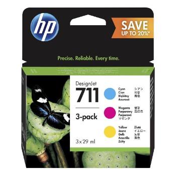 HP originální ink P2V32A, HP 711, cyan/magenta/yellow, 29ml, HP 3-pack DesignJet T120, T520