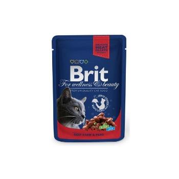 BRIT Premium Cat Adult wołowina i groszek saszetka dla kota 24 x 100g