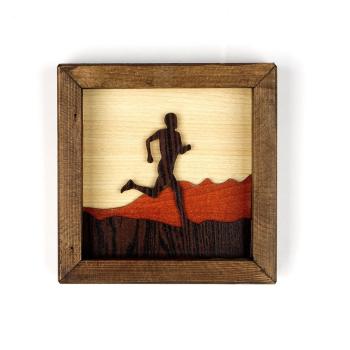 Drewniany obraz Kate Louise Running Man, 16x16 cm