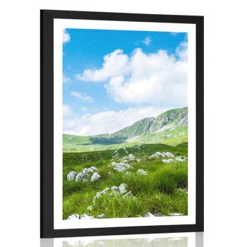 Plakat z passe-partout dolina w Czarnogórze - 30x45 white