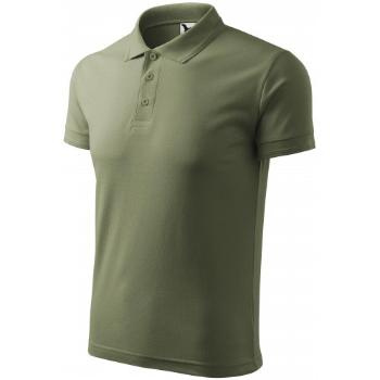 Męska luźna koszulka polo, khaki, XL