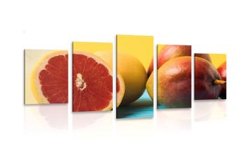 5-częściowy obraz owoce tropikalne - 100x50