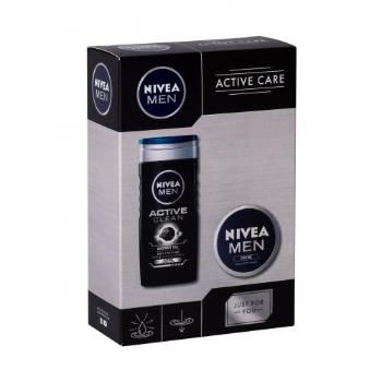 Nivea Men Active Clean zestaw Żel pod prysznic 250 ml + Uniwersalny krem Men Creme 75 ml dla mężczyzn Uszkodzone pudełko