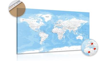 Obraz na korku stylowa mapa świata - 90x60  transparent