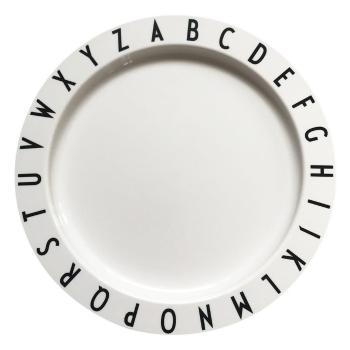 Biały talerz dla dzieci Design Letters Eat & Learn, ø 20 cm