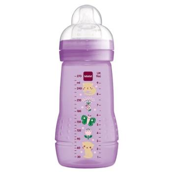 MAM Butelka dla niemowląt Easy Active 270 ml 0+ miesięcy, kot/ motyl
