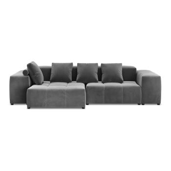 Szara aksamitna sofa narożna (zmienna) Rome Velvet - Cosmopolitan Design