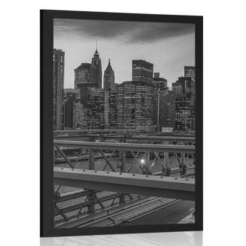 Plakat ruchliwe miasto w czerni i bieli - 40x60 black