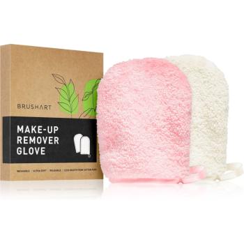 BrushArt Home Salon Make-up remover gloves rękawice do demakijażu PINK, CREAM 2 szt.