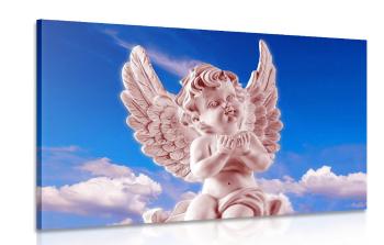 Obraz różowy opiekuńczy anioł na niebie - 90x60