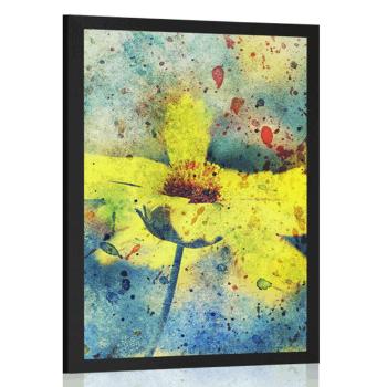 Plakat żółty kwiat z klasycznym akcentem - 60x90 black
