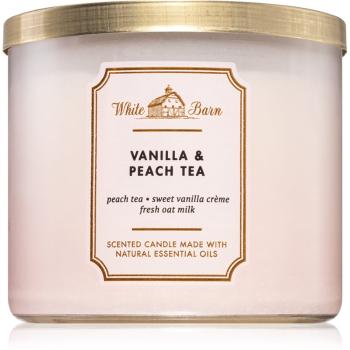 Bath & Body Works Vanilla & Peach Tea świeczka zapachowa 411 g