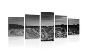 5-częściowy obraz Park Narodowy Doliny Śmierci w wersji czarno-białej
