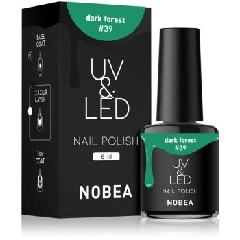 NOBEA UV & LED Nail Polish zelowy lakier do paznokcji z UV / przy użyciu lampy LED błyszczący odcień Dark forest #39 6 ml
