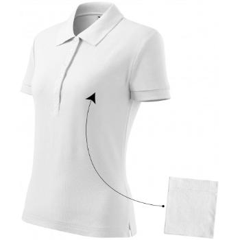 Damska prosta koszulka polo, biały, XS