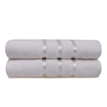 Zestaw 2 białych bawełniany ręczników kąpielowych Foutastic Dolce, 70x140 cm