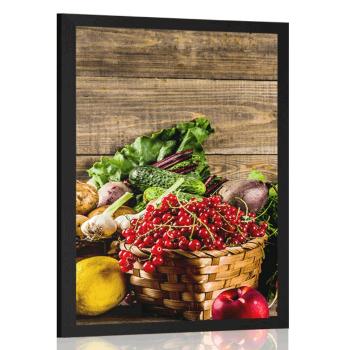 Plakat świeże owoce i warzywa - 20x30 black