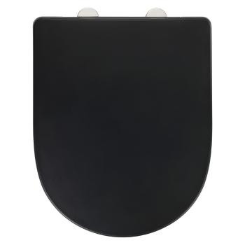 Czarna deska sedesowa z automatycznym zamykaniem 35,5 x 44 cm O.novo – Wenko