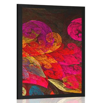 Plakat abstrakcyjne pastelowe liście - 20x30 black