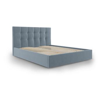 Jasnoniebieskie łóżko dwuosobowe Mazzini Beds Nerin, 140x200 cm