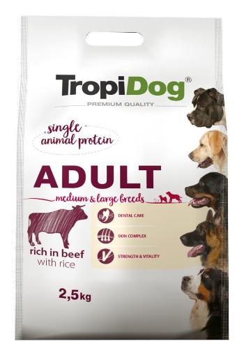 TROPIDOG Premium Adult M&amp;L Beef&amp;Rice 2,5kg sucha karma dla psów średnich i dużych ras Wołowina i ryż