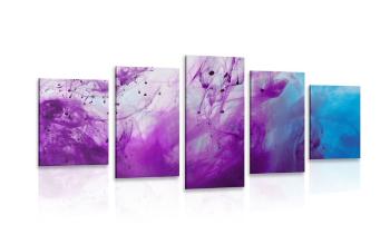 5-częściowy obraz magiczna fioletowa abstrakcja