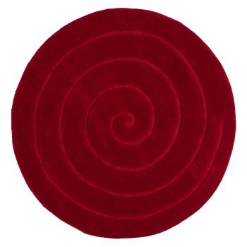 Czerwony wełniany dywan Think Rugs Spiral, ⌀ 180 cm