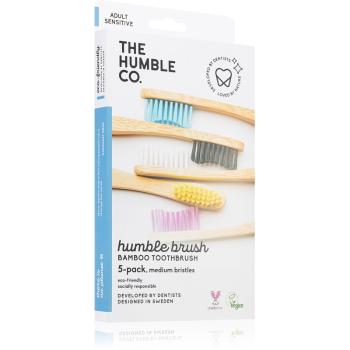 The Humble Co. Brush Adult bambusowa szczoteczka do zębów medium I. 5 szt.