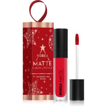 NOBEA Festive Matte Liquid Lipstick matowa szminka odcień Cranberry Red 7 ml