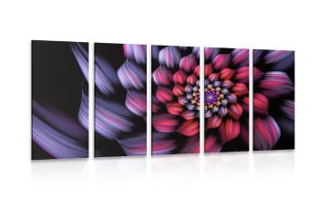 5-częściowy obraz fantazyjny kolorowy kwiat - 100x50
