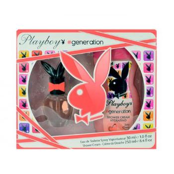 Playboy Generation For Her zestaw Edt 30 ml + Krem pod prysznic 250 ml dla kobiet Uszkodzone pudełko