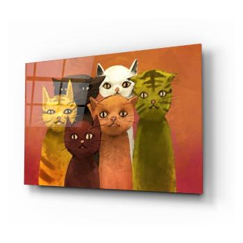 Szklany obraz Insigne Cartoon Cats, 72x46 cm