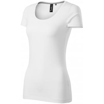 Koszulka damska z ozdobnymi przeszyciami, biały, L