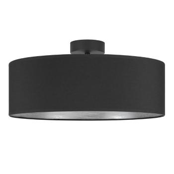 Czarna lampa sufitowa z detalem w srebrnym kolorze Bulb Attack Tres XL, ⌀ 45 cm