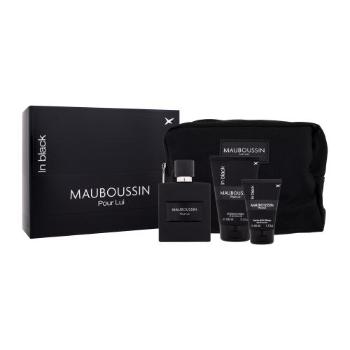 Mauboussin Pour Lui in Black zestaw Edp 100 ml + Żel pod prysznic 100 ml + Balsam po goleniu 50 ml + Kosmetyczka dla mężczyzn