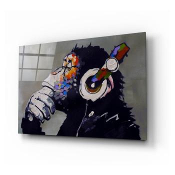 Szklany obraz Insigne Thinking Monkey, 110x70 cm