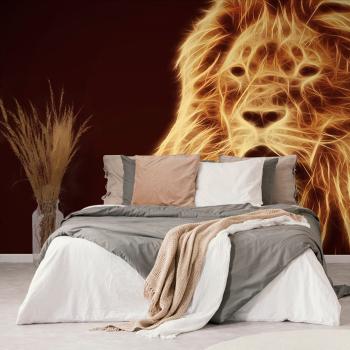 Samoprzylepna tapeta głowa lwa w abstrakcyjnym projekcie - 150x100