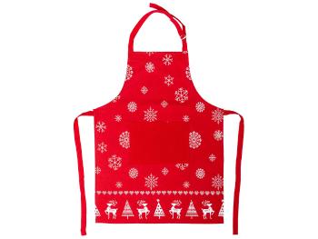 Bożonarodzeniowy fartuch kuchenny - czerwony/biały - Rozmiar 60x80cm