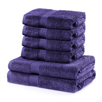 Zestaw 6 fioletowych bawełnianych ręczników DecoKing Marina