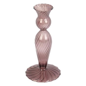 Brązowy szklany świecznik PT LIVING Swirl, wys. 17 cm