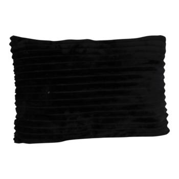 Czarna aksamitna poduszka PT LIVING Ribbed, 50x30 cm