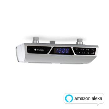 Auna Intelligence, radio kuchenne, sterowanie głosowe Alexa, Bluetooth, WLAN, system głośnomówiący, kolor srebrny