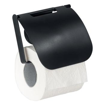 Czarny uchwyt ścienny na papier toaletowy Wenko Static-Loc® Plus