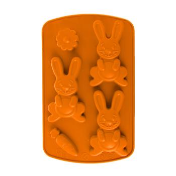 Forma silikonowa Zając - pomarańczowy - Rozmiar 13,5 x 21 x 1,5 cm
