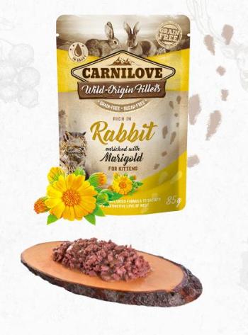 CARNILOVE cat pouch  KITTEN  RABBIT/marigold - 85g